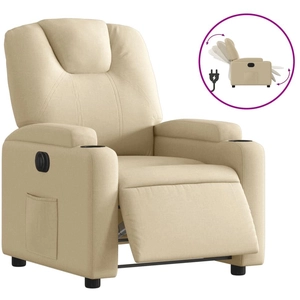 vidaXL Fauteuil inclinable électrique Crème Tissu pas cher