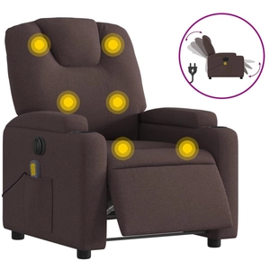 Comparateur de prix : vidaXL Fauteuil de massage inclinable électrique Marron foncé Tissu