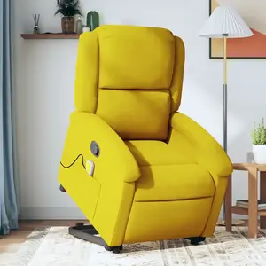 Vidaxl - Fauteuil de massage inclinable Jaune Velours Jaune pas cher