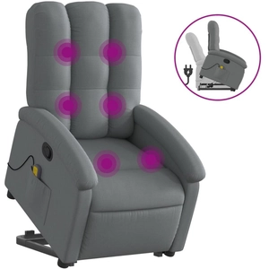 vidaXL Fauteuil de massage inclinable Gris foncé Tissu pas cher