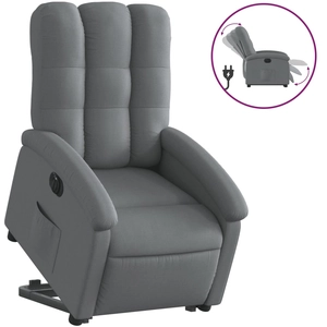 vidaXL Fauteuil inclinable Gris foncé Tissu pas cher