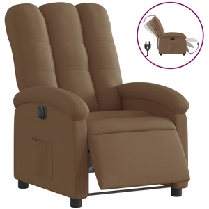 Comparateur de prix : vidaXL Fauteuil inclinable électrique Marron Tissu