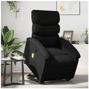 vidaXL Fauteuil inclinable de massage Noir Similicuir pas cher