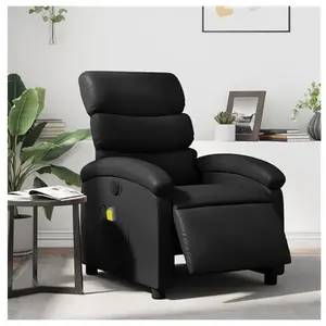 vidaXL Fauteuil de massage inclinable électrique noir similicuir pas cher