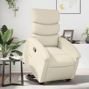 vidaXL Fauteuil inclinable Crème Similicuir pas cher