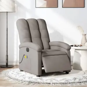 vidaXL Fauteuil de massage inclinable électrique Taupe Tissu pas cher