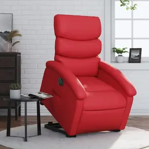 vidaXL Fauteuil inclinable électrique rouge similicuir pas cher