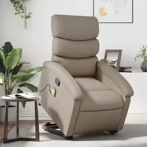 vidaXL Fauteuil inclinable de massage Cappuccino Similicuir pas cher