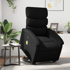 vidaXL Fauteuil inclinable de massage électrique noir similicuir pas cher
