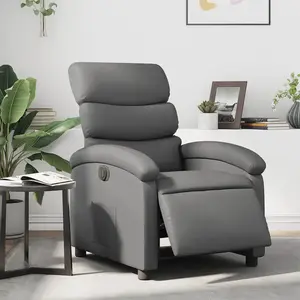 vidaXL Fauteuil inclinable électrique Gris Similicuir pas cher