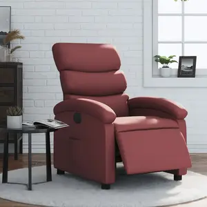 vidaXL Fauteuil inclinable électrique Rouge bordeaux Similicuir pas cher