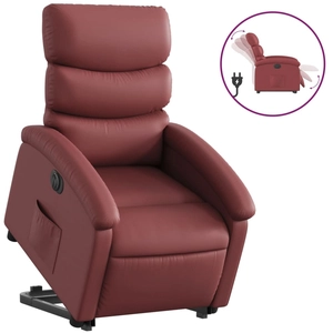 vidaXL Fauteuil inclinable de massage électrique rouge bordeaux pas cher