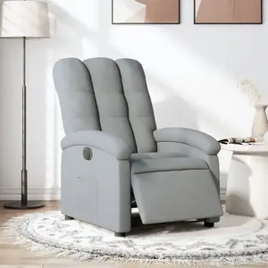 vidaXL Fauteuil inclinable électrique Gris clair Tissu pas cher