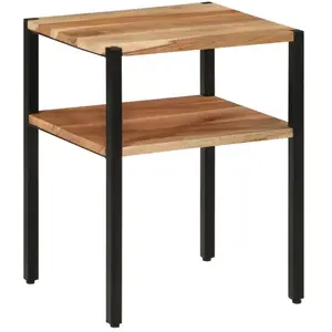 vidaXL Table d’appoint 35x35x45 cm bois massif d'acacia et fer pas cher