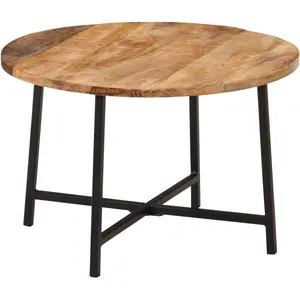 vidaXL Table basse 54x54x35 cm bois de manguier solide et fer pas cher