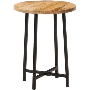 vidaXL Table basse 35x35x45 cm bois de manguier solide et fer pas cher