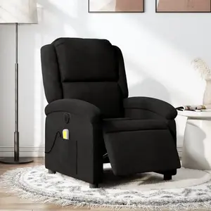vidaXL Fauteuil de massage inclinable électrique Noir Tissu pas cher