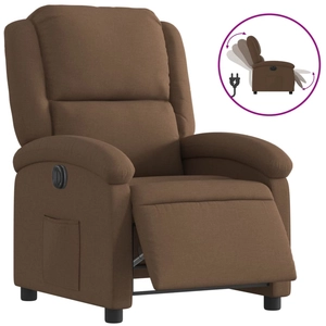 vidaXL Fauteuil inclinable de massage électrique marron tissu pas cher