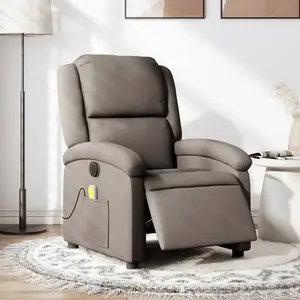 vidaXL Fauteuil de massage inclinable électrique Taupe Tissu pas cher