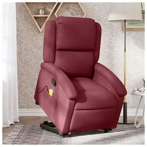 vidaXL Fauteuil inclinable rouge bordeaux tissu pas cher