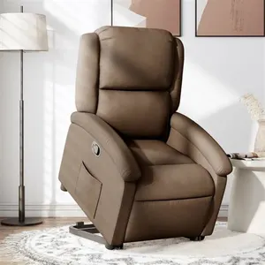 vidaXL Fauteuil inclinable Marron Tissu pas cher