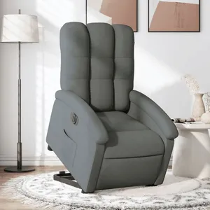 vidaXL Fauteuil inclinable électrique gris foncé tissu pas cher