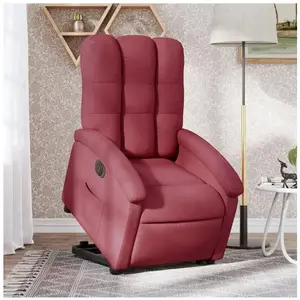 vidaXL Fauteuil inclinable électrique rouge bordeaux tissu pas cher