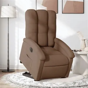 vidaXL Fauteuil inclinable électrique marron tissu pas cher