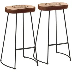 vidaXL Tabourets de bar lot de 2 marron foncé 44x37,5x78 cm pas cher
