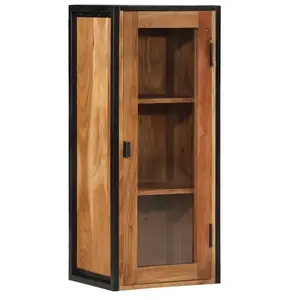 vidaXL Armoire de salle de bain murale bois massif d'acacia et fer pas cher