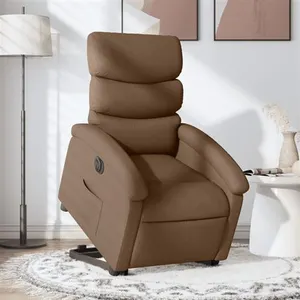 vidaXL Fauteuil inclinable électrique marron tissu pas cher