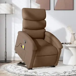 Comparateur de prix : vidaXL Fauteuil de massage inclinable Marron Tissu