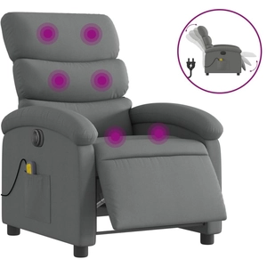 vidaXL Fauteuil inclinable de massage électrique gris foncé tissu pas cher