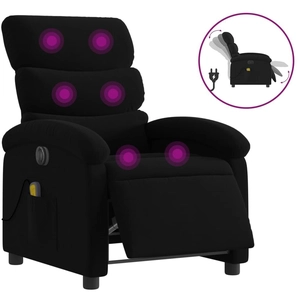 vidaXL Fauteuil de massage inclinable électrique Noir Tissu pas cher
