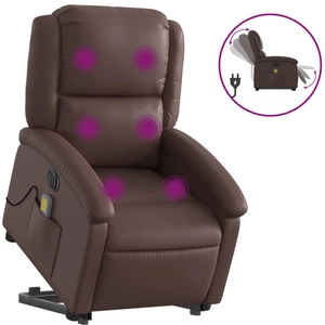 vidaXL Fauteuil inclinable de massage électrique marron similicuir pas cher