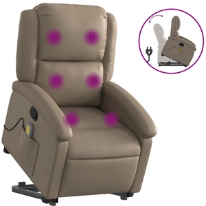 Comparateur de prix : vidaXL Fauteuil inclinable de massage Cappuccino Similicuir