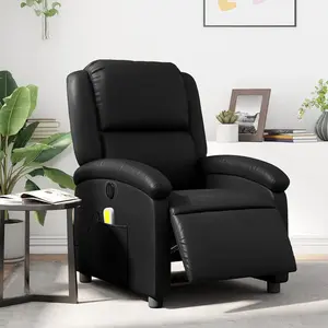 vidaXL Fauteuil de massage inclinable électrique noir similicuir pas cher