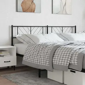vidaXL Tête de lit métal noir 180 cm pas cher