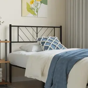 vidaXL Tête de lit métal noir 100 cm pas cher