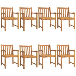vidaXL Chaises de jardin lot de 8 56x55,5x90 bois massif d'acacia pas cher