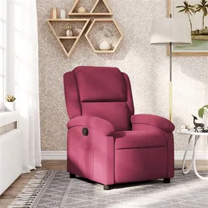 vidaXL Fauteuil inclinable rouge bordeaux velours pas cher