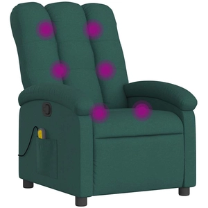 Comparateur de prix : vidaXL Fauteuil de massage inclinable Vert foncé Tissu