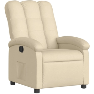 vidaXL Fauteuil inclinable Crème Tissu pas cher