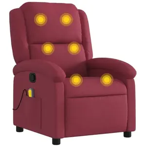 Non communiqué vidaXL Fauteuil de massage inclinable Rouge bordeaux Tissu pas cher