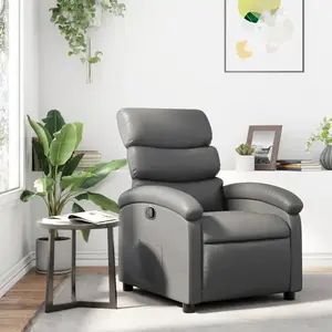vidaXL Fauteuil inclinable Gris Similicuir pas cher