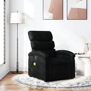 vidaXL Fauteuil de massage inclinable Noir Tissu pas cher
