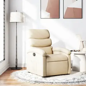 vidaXL Fauteuil inclinable Crème Tissu pas cher