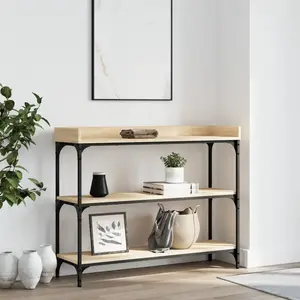 vidaXL Table console avec étagères chêne sonoma 100x30x80 cm pas cher