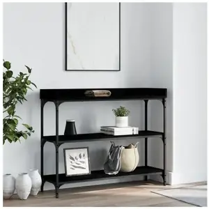 Comparateur de prix : vidaXL Table console avec étagères noir 100x30x80 cm