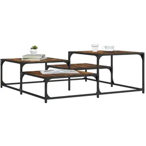 Comparateur de prix : vidaXL Table basse chêne fumé 107x107x40 cm bois d'ingénierie